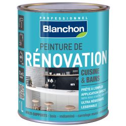 Peinture de rénovation cuisine et salle de bain - Noir - 1L - Blanchon