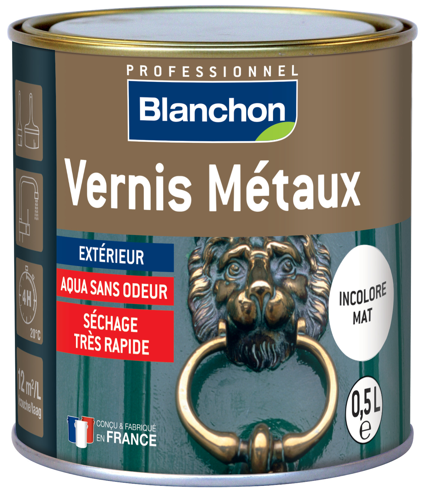 Vernis métaux Incolore Mat Blanchon 2.5L - Manubricole