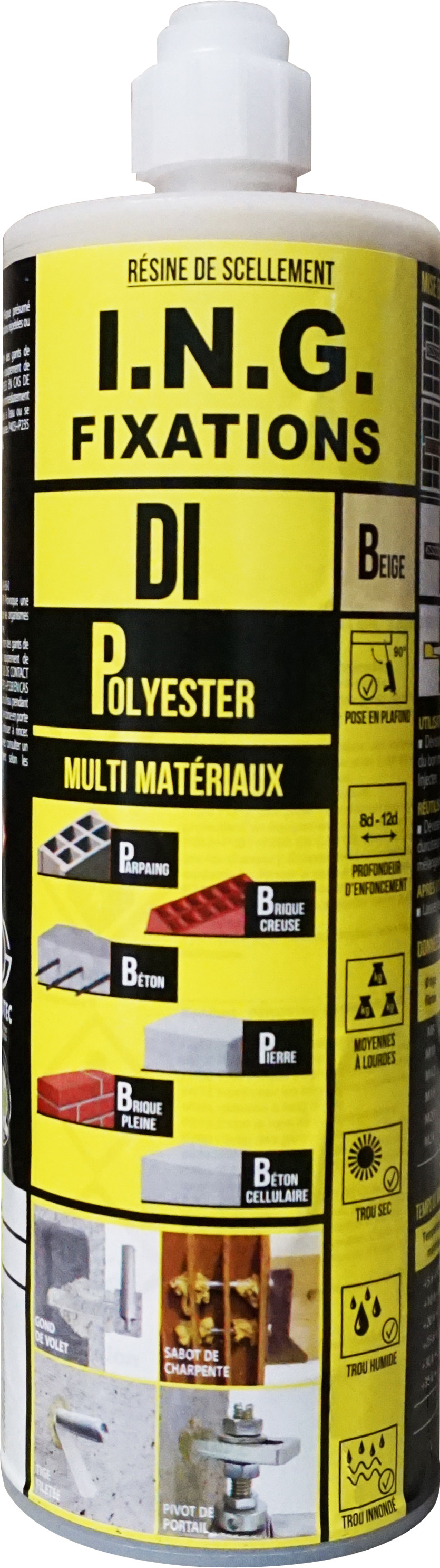 Résine scellement chimique vinylester MPMax gris 300ml Ing Fixations -  Matériel de Pro