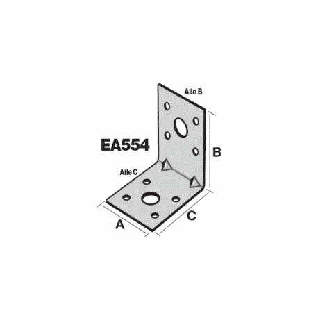 Equerre d'assemblage EA554/2 - 50x50x40x2mm - SIMPSON