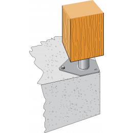 Pieds de poteau angle de dalle 130x130 PBLR