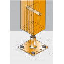 Pieds de poteau en âme avec platine PPSR320
