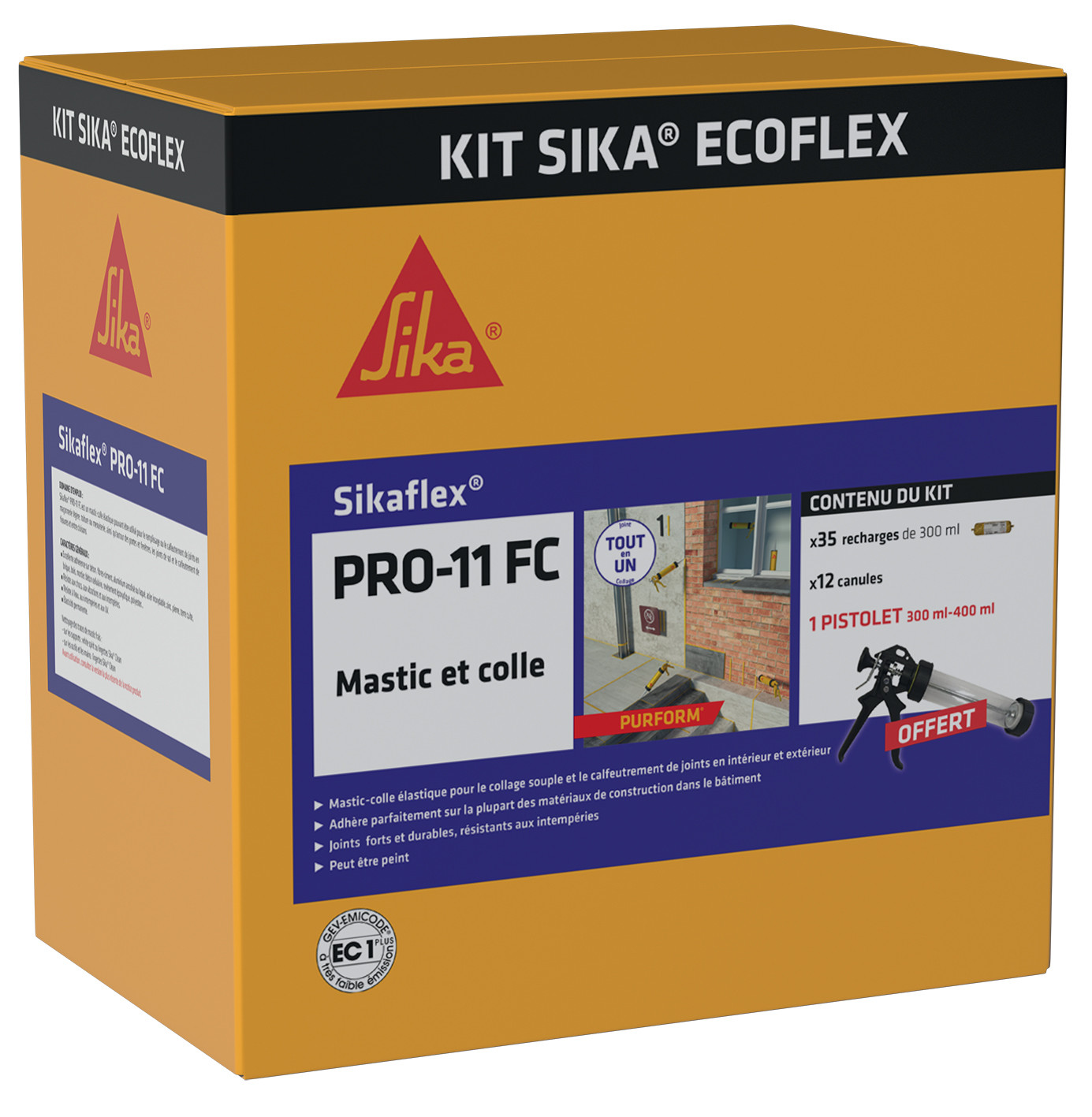 Sikaflex 11 FC Purform Blanc, Mastic, joint et collage multi-usages,  mastic-colle multi-supports, intérieur et extérieur (sikaflex 11 FC+), 300ml