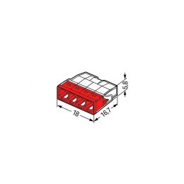 Bornes pour boîtes de dérivation COMPACT, 2,5 mm², 4 Conducteurs - Boîte de 100