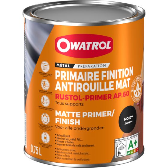 Rustol-Primer AP.60 Noir- peinture tous support 0.75L