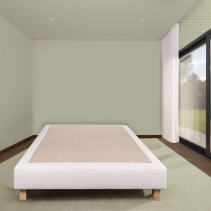 Sommier tapissier, beige, Gamme Prestige Hôtel, bois massif + pieds offerts