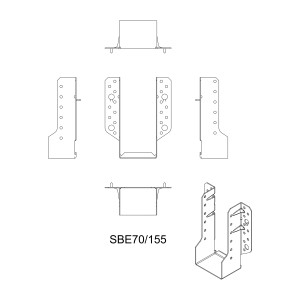Sabot ailes extérieures 70 X 155 X 1.5 - SIMPSON