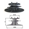 H40/2 ailettes 2mm -Plot pour dalles reglable de 40 à 50mm - Bugal
