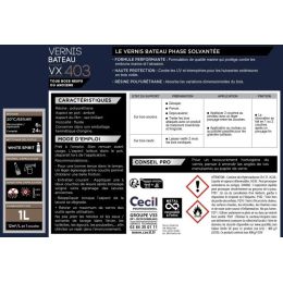 Vernis extérieur VX403 Incolore brillant