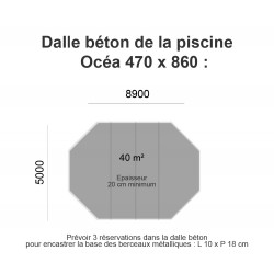 Piscine bois octogonale allongée Océa 470 x 860 cm H.130 cm - UBBINK