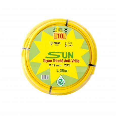 Tuyau d'arrosage SUN anti-vrille 19 x 25 M Tuyau d'arrosage SUN anti-vrille 19 x 25 M